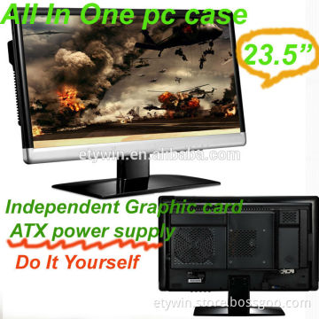 pc all in one for DIY market OEM built-in pc case led monitor and speaker with ATX PSU all in one pc case EX6
